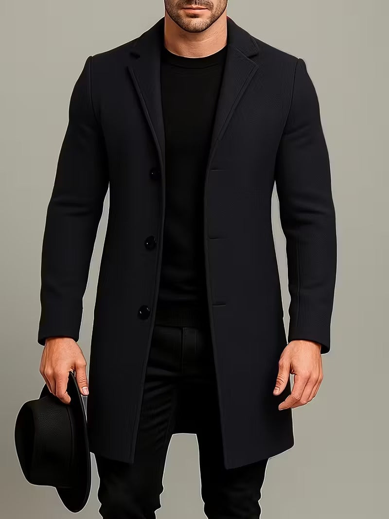 Men’s Classic Wool-Blend Overcoat